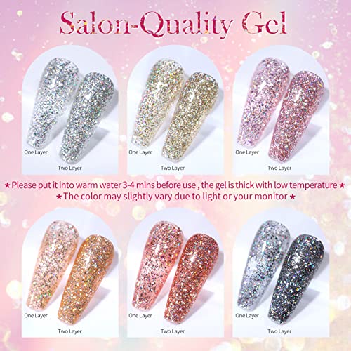BORN PRETTY UV Gel Nagellack Glitzer, UV Nagellack Glitzer Shellac Nagellack Nagellack Einweichen UV Nagellack Sparkly… – Bild 3