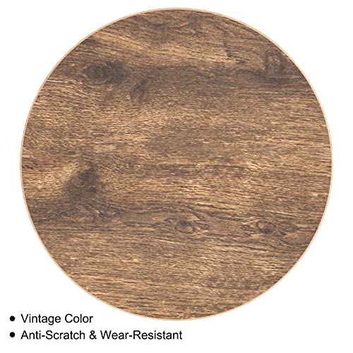 Lasieyo Round Side Table, End Table With Storage Shelf, 2-Tier Rustic Vintage Small Side Table, Living Room Side Table, Bedroom, Bedside Table, 15.7'' D X 22.04''H (Rustic Brown) #TOP4