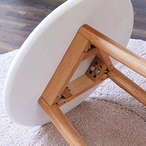 Table de café ronde en bois pour petit canapé et rangement magazine