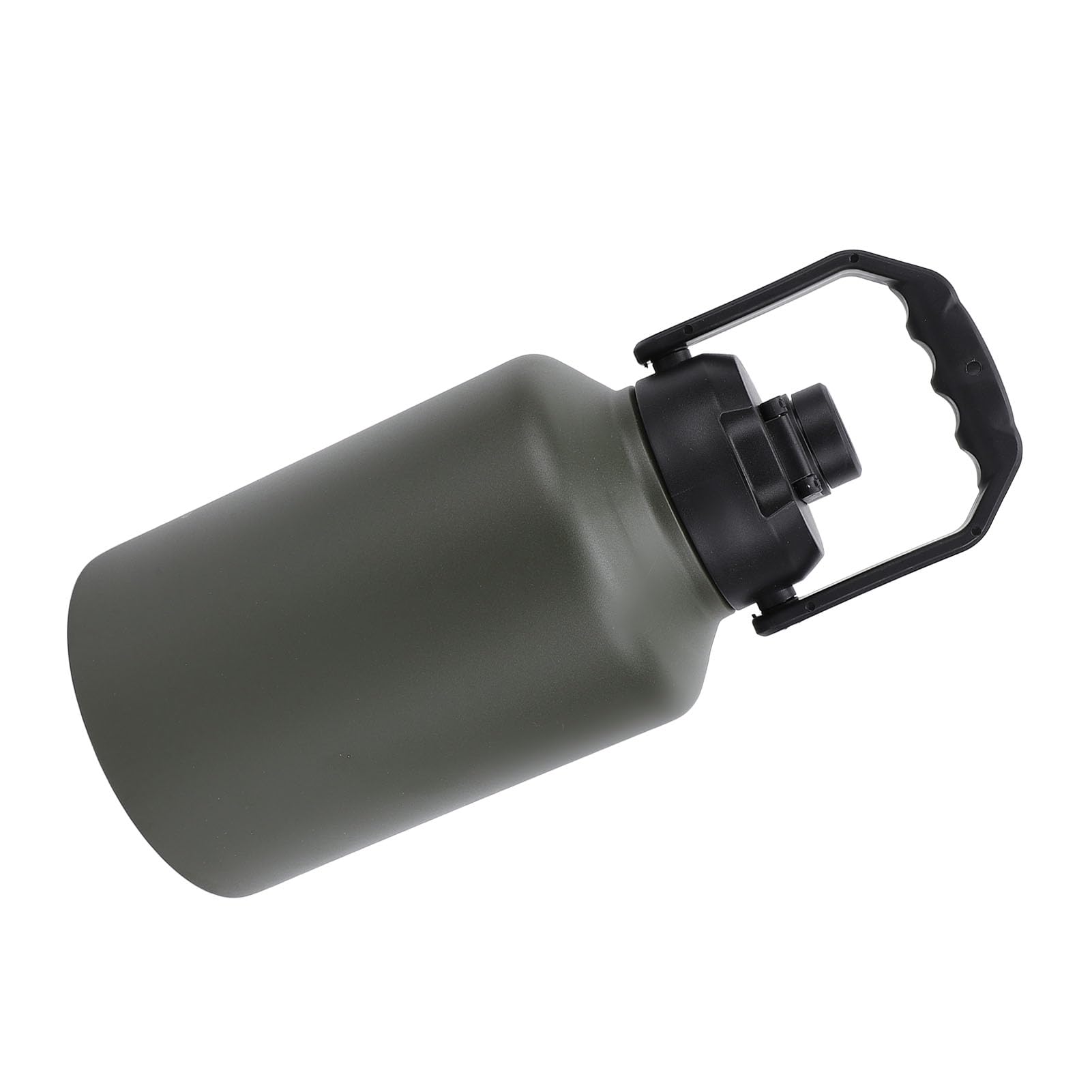 Edelstahl-Wasserflasche mit Großem Fassungsvermögen, 3,8 L, Vakuumisolierte Wasserflasche, Weithalsflasche mit Stabilem Griff und TPR-, Ideal für Fitnessstudio, Training, Camping (OD Grün)