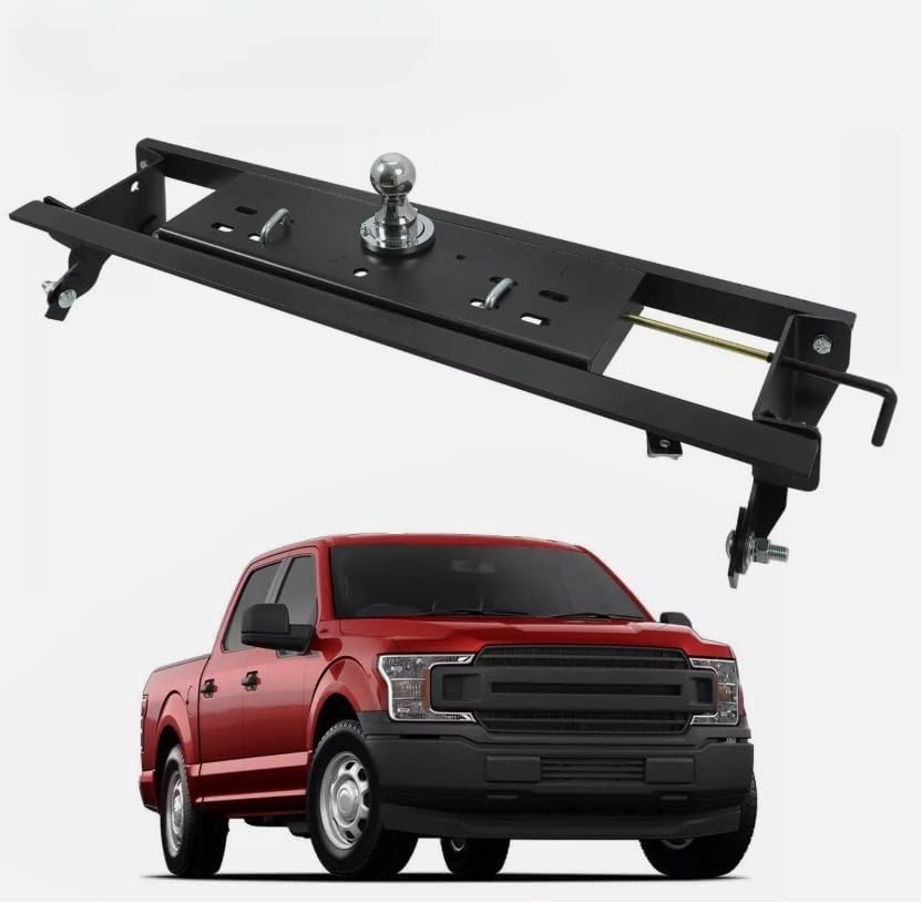 F150 2015-2020 Double Lock Under Bed Gooseneck Trailer Hitch Kit System, Replacement for Ford OEM