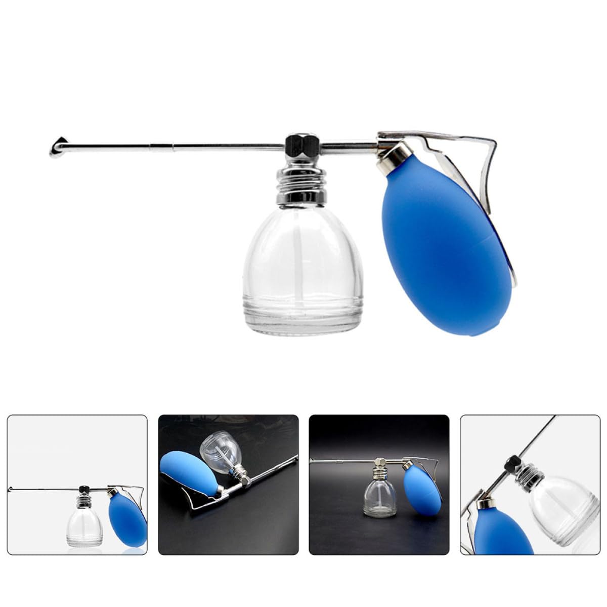 IMIKEYA Flacone Spray in Vetro Blu per Polvere, Facile da Smontare e Riutilizzabile, Bottiglia Spray Portatile Maschile, per Viaggio e Utilizzo Quotidiano