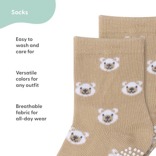 The Peanutshell Organic Baby Unisex Socks 0-24 Months Set of 12 Non-Slip Grip Soft Cotton Newborn & Toddler Socks - Gray Mint3