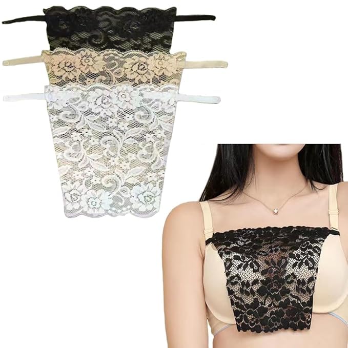 Women's Deep Neck Cleavage Cover, Cotton Mock Camisole Insert, High Neck Vest Bra, Set of 3, Multicolour-picture-43