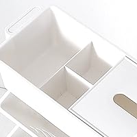 Vista 7 de Carrito de estantería movible, giratorio, extraíble, de plástico, multifuncional, organizador de escritorio con ruedas, 6 capas