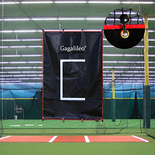 Gagalileo Batting Cage Backstop,Baseball Backstop,Pitching Backstop,Vinyl Backstop,Baseball Backstop With Strike Zone,Batting Cage Backdrop(4X6Feet+C Style) #TOP7