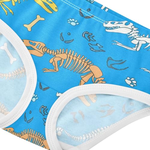Dinosaur Skeletons Skull Blue Toddler Underwear Custom 2t Cotton Little Girl Panties Animal Underpants Briefs4