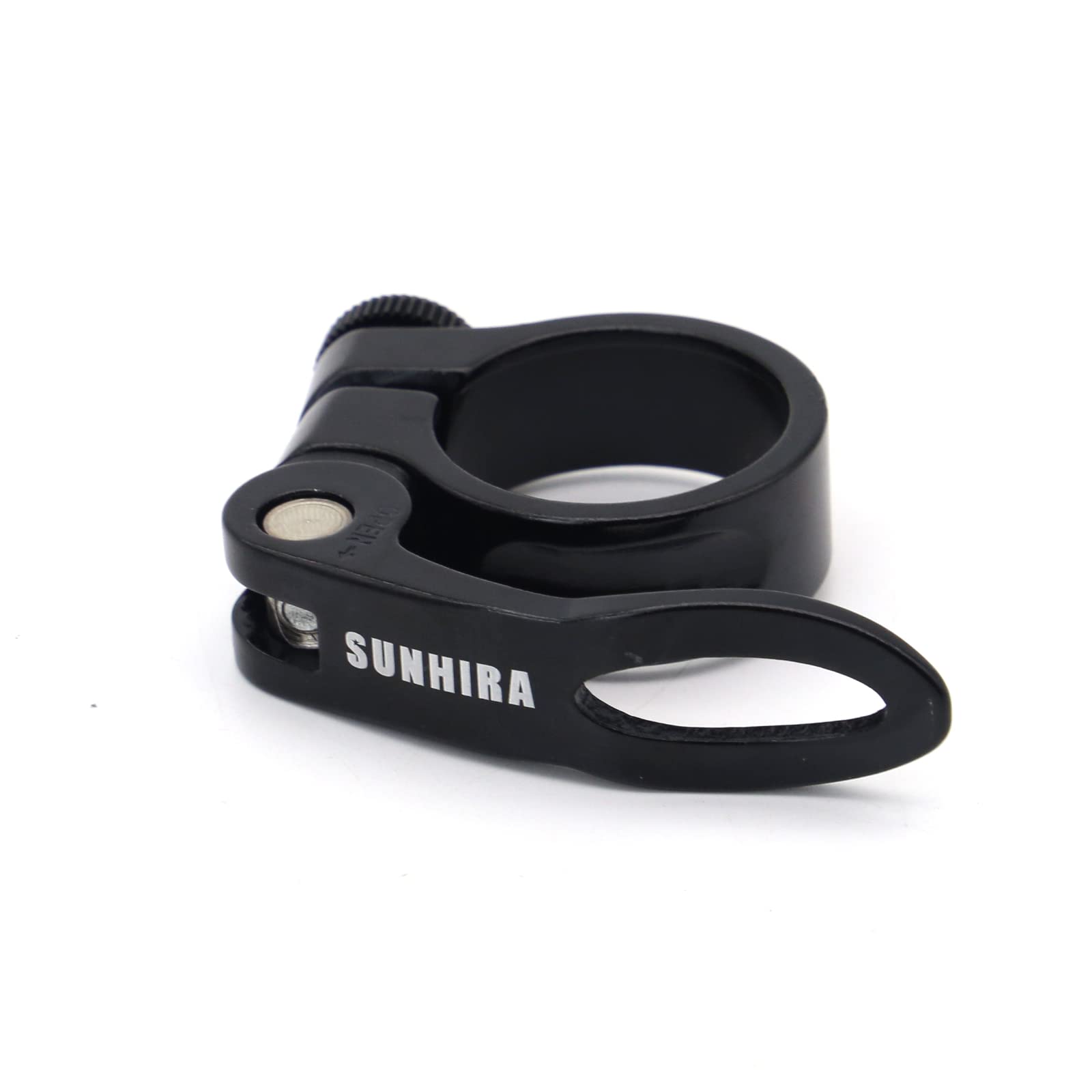 SUNHIRA Black Bike Seat Post Clamps Tube Clip Quick Release Aluminium Alloy For Bicycle Saddle Post Parts 31.8mm 34.9mm 40.8mm (Black 31.8mm)