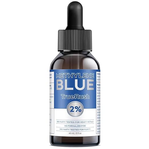 Methylene Blue 99.99% Purity – 2% High Concentration, Pharmaceutical Grade & USP Grade, Third-Party Tested Brain Health Supplement for Humans, Alcohol Free Liquid Drops, No Formaldehyde (60mL Bottle)