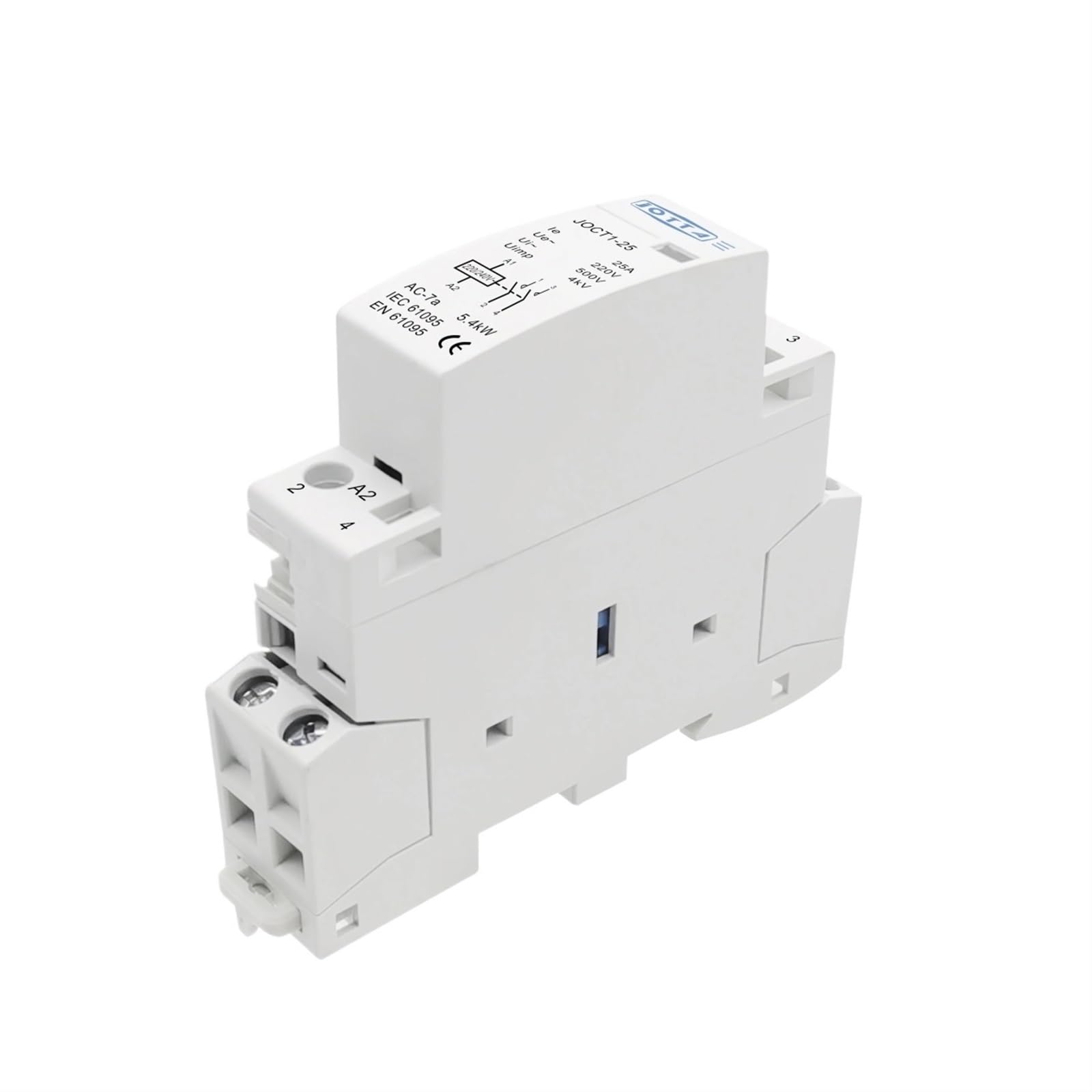 Contacteur AC Domestique Rail Din 2P 20A 1NO 1NC 230V pour tableau électrique de maison