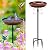 Daoeny 35In Metal Bird Bath for Outside, Bird Bath Bowl with 5 Prongs Base Stake, Freestanding Garden Metal Bird Bath, Vintage Birdbaths Bowl, Bird Baths for Outdoors Yard Garden Lawn Decor(Brown)