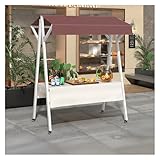 Mobiler Essenswagen mit sonnenfester Markise für Events und Gastronomie – Vielseitige Servierstation im Freien für Festivals und Buffets