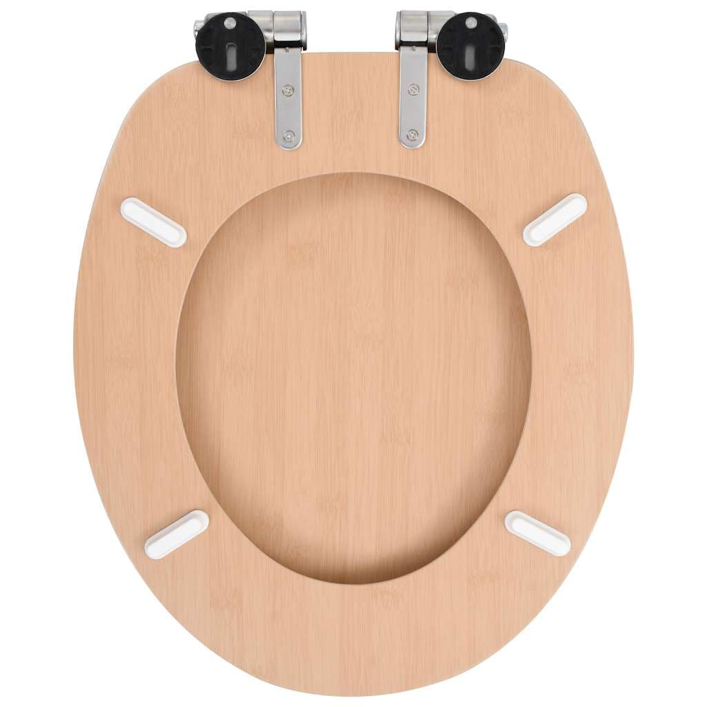 Copriwater 2 pz con Chiusura Ammortizzata in MDF Bambù per WC Standard