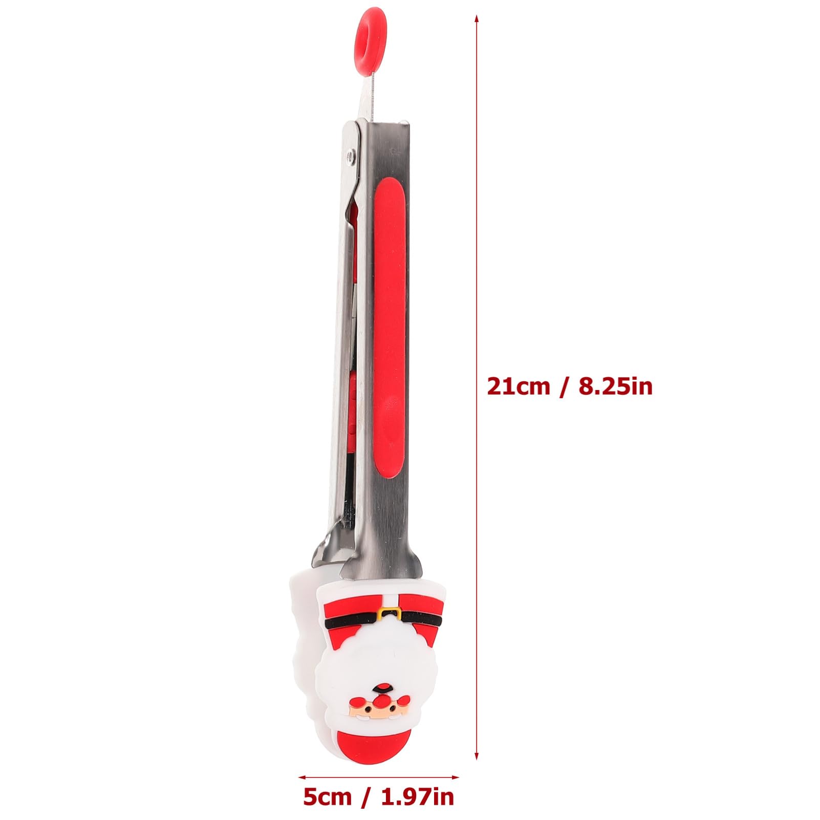 DOITOOL Set di 4 mini pinze natalizie in silicone, 20,3 cm, piccole pinze natalizie per cucinare, pinze da cucina colorate antiscivolo per Natale, vacanze, festival, servire cibo, insalata, frutta