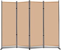 Vista 1 de RANTILA Divisor de habitación de 4 paneles, pantalla de privacidad plegable de 6 pies con pies anchos, partición independiente para separación