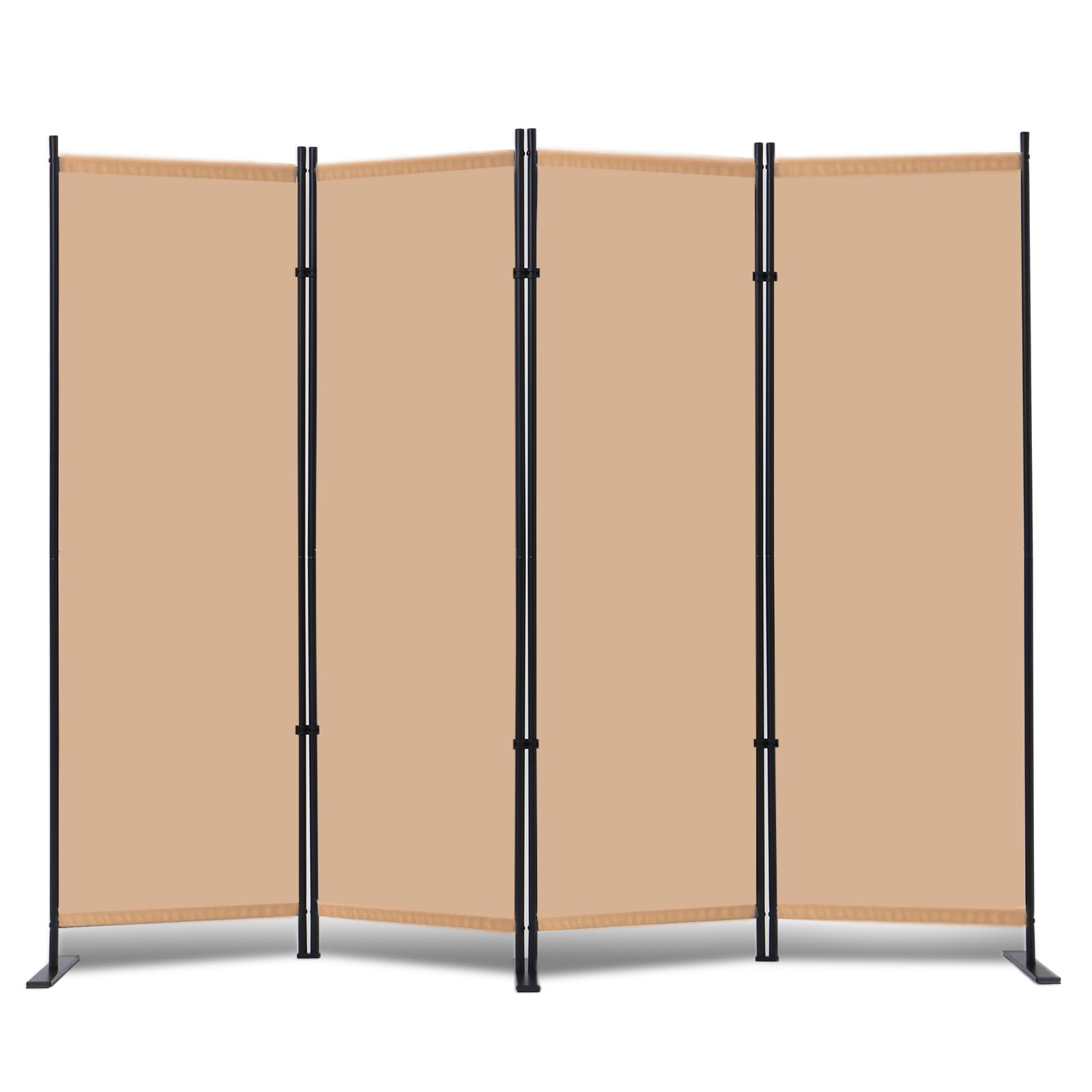 Photo 1 of RANTILA 4 Panel Room Divider, 6 FT Folding Privacy Screen, Beige