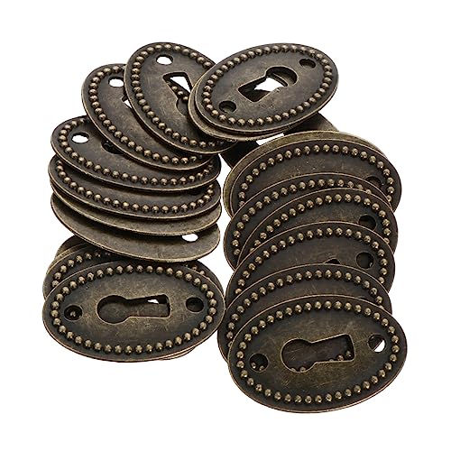 HONITANO 20 Stück Teiliges Ovaler Schlüsselabdeckungen aus Zinklegierung Antike Schlüsselschild