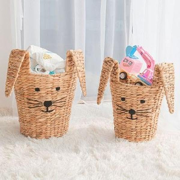 Round Tapered Bunny Baskets Natural - Set of 2