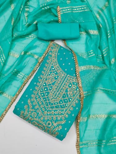 Image of LATEST DRESS MATERIAL FOR WOMEN FEBRIC TYP CHANDERI SILK