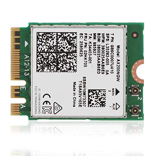 Mavis Laven Cartão de rede sem fios Wi-Fi, Bluetooth 5.0, Internet Wi-Fi 6 AX200 NGFF M.2 Placa adaptadora de servidor de rede para Win 10