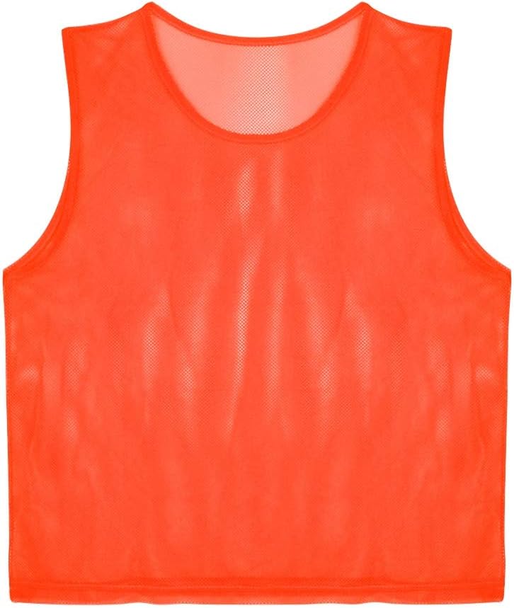 Football Training Mesh Vests Breathable Fast Drying for Soccer Basketball Volleyball Adults Yellow Blue Red Green Polyester 12pcs