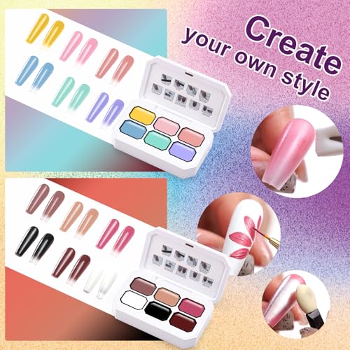 Kit de esmaltes en gel Gradient Painting, 12 colores nude y blanco negro miniatura 5