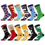 DiULi Lustige Socken, 12 Paar Bunte Socken aus Baumwolle für Herren, Socken Lustig mit Motiv Coole Crazy Socks für Alltag, Freizeit, Weihnachtssocken als Geschenk, 43-46, Set B