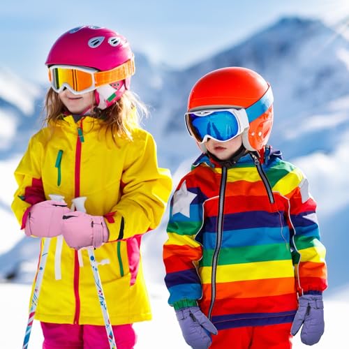 Image of SATINIOR Kids Snow Mittens Waterproof Winter Ski Gloves Warm Thicken Snow Gloves for Girls Boys