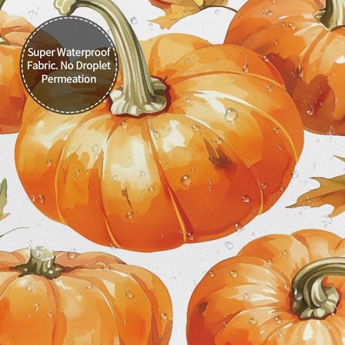 Rideau de douche imperméable moderne Five Pumpkins avec 12 crochets - 5