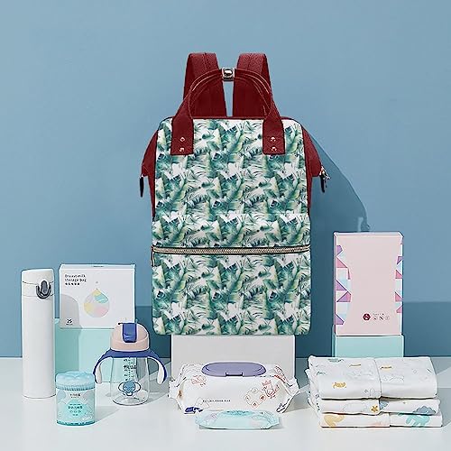 Summer-Palm-Tree-and-Banana-Leaves-Diaper-Bag-Portable-Backpack-Mommy-Bag-Travel-Shoulder-Daypack-for-Outdoor-Working-Beach