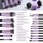 BS-MALL Makeup Brushes Premium Synthetic Foundation Powder Concealers Eye Shadows Makeup 18 Pcs Brush Set with 4 Pcs Makeup sponge Set - Image 3