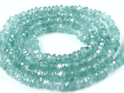 Zircon bleu naturel de qualité AA perles facettées scintillantes 4mm pour bijoux haut de gamme