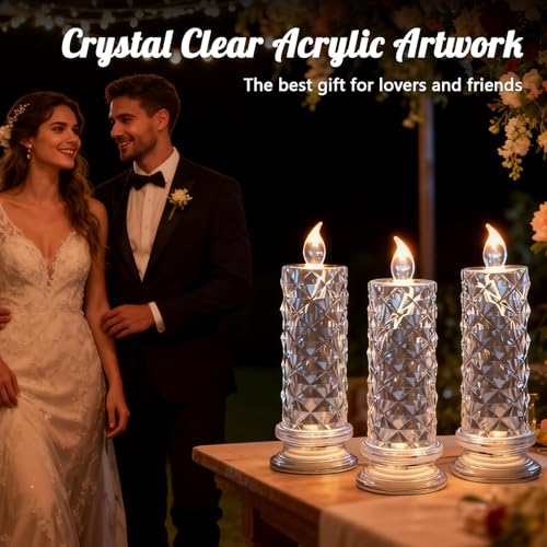 Bougies LED en cristal pour une table de Saint-Valentin romantique - 6