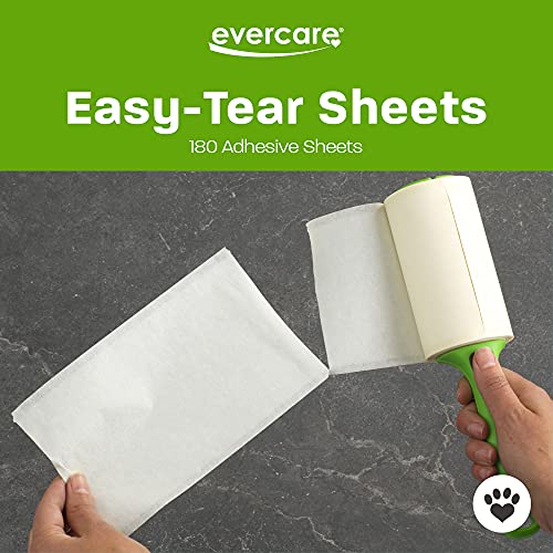 Image of Evercare All Purpose Pet Hair Lint Roller with 2 Refills, 180 Total Sheets - Reusable Sticky Roller for Pet Hair, Cat & Dog Hair Remover, Lint Remover, Pet Hair Remover for Furniture, Clothing & Cars