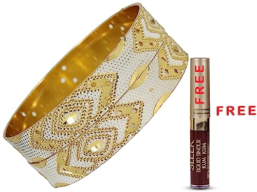 Image of NMII Brass Gold Plated Bangles Set For Women's & Girls (Pack of 2)