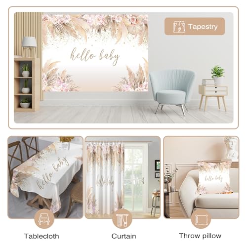 Fondo Boho para Baby Shower 7x5ft Rosa miniatura 5
