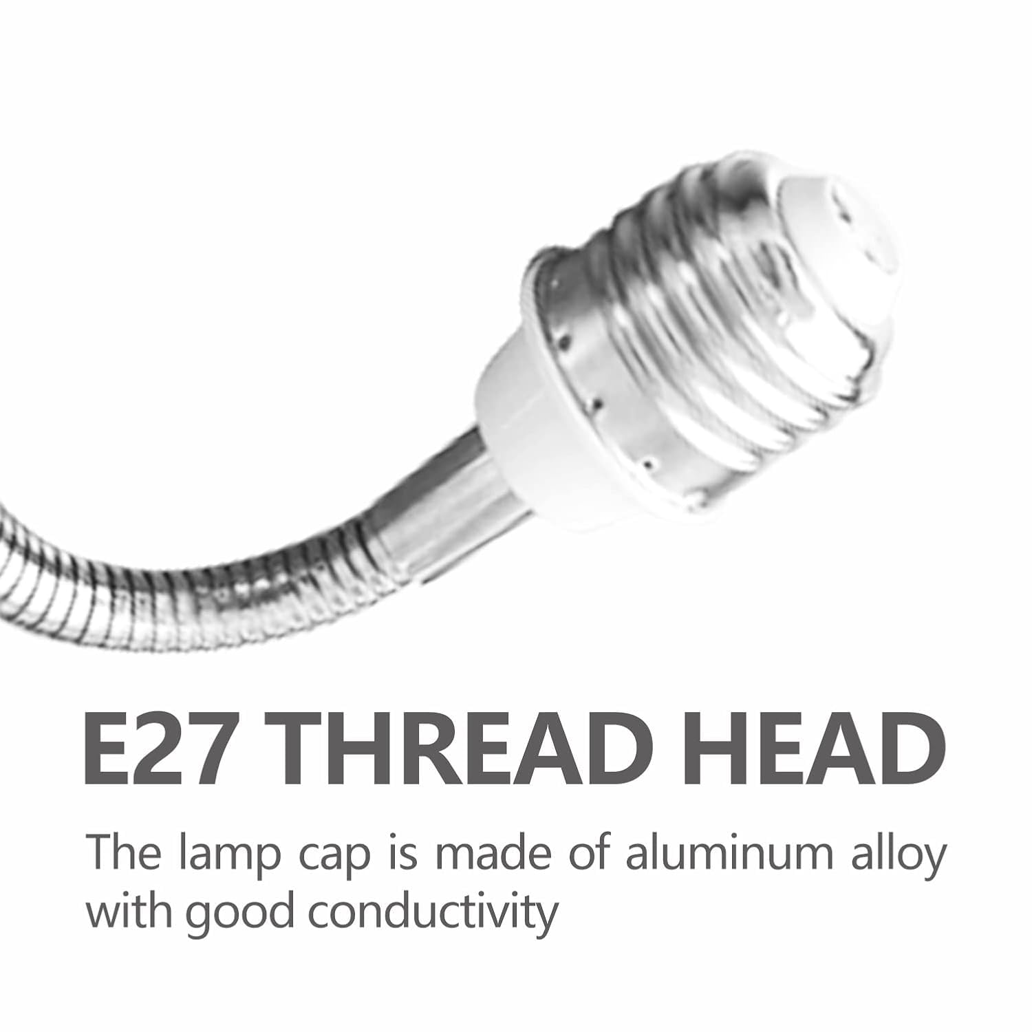 E26/E27 Light Socket Extender Adapter, 24 inches/60 cm Adjustable Bendable Rotation, Heat-Resistant E26 Base, Flexible Gooseneck Adjustable,Light Socket Extension Outlet Adapter (2 Pack)