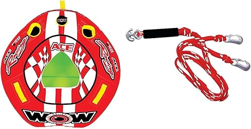 Wow Sports World of Watersports Ace Racing Boat Tube 1 persona inflable remolcable tubo para navegar, 15-1120