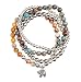 Akitai Good Luck Stone Beaded Bracelet for Women -Farewell Gifts Womens Jasper and Chrysocolla Crystals Stretch Bangle - Elephant Charm Protection Gemstone