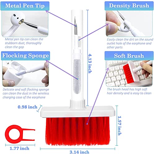 Eugle Mart Keyboard Cleaner, 5 in 1 Keyboard Cleaning Brush Kit Soft Brush, Keyboard Cleaner Dust Remover Key Puller, Computer Cleaning Tools... - Image 3