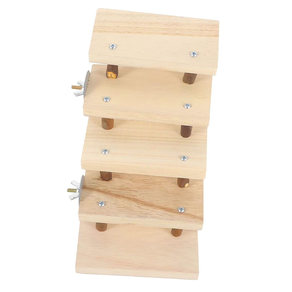 Alnicov Jaula de Madera para hámster, Juguete para pájaros, Columpio para Escalar, Escalera de 5 Niveles, Plataforma, Puente, trampolín, Herramienta de Entrenamiento