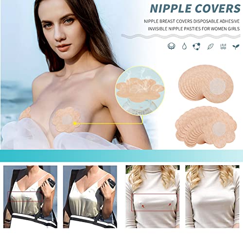 80PCS Nipple Cover 80PCS Pasties Nipple Covers for Woman 40 Pairs Self-adhesive Breast Petals for Summer Dress2