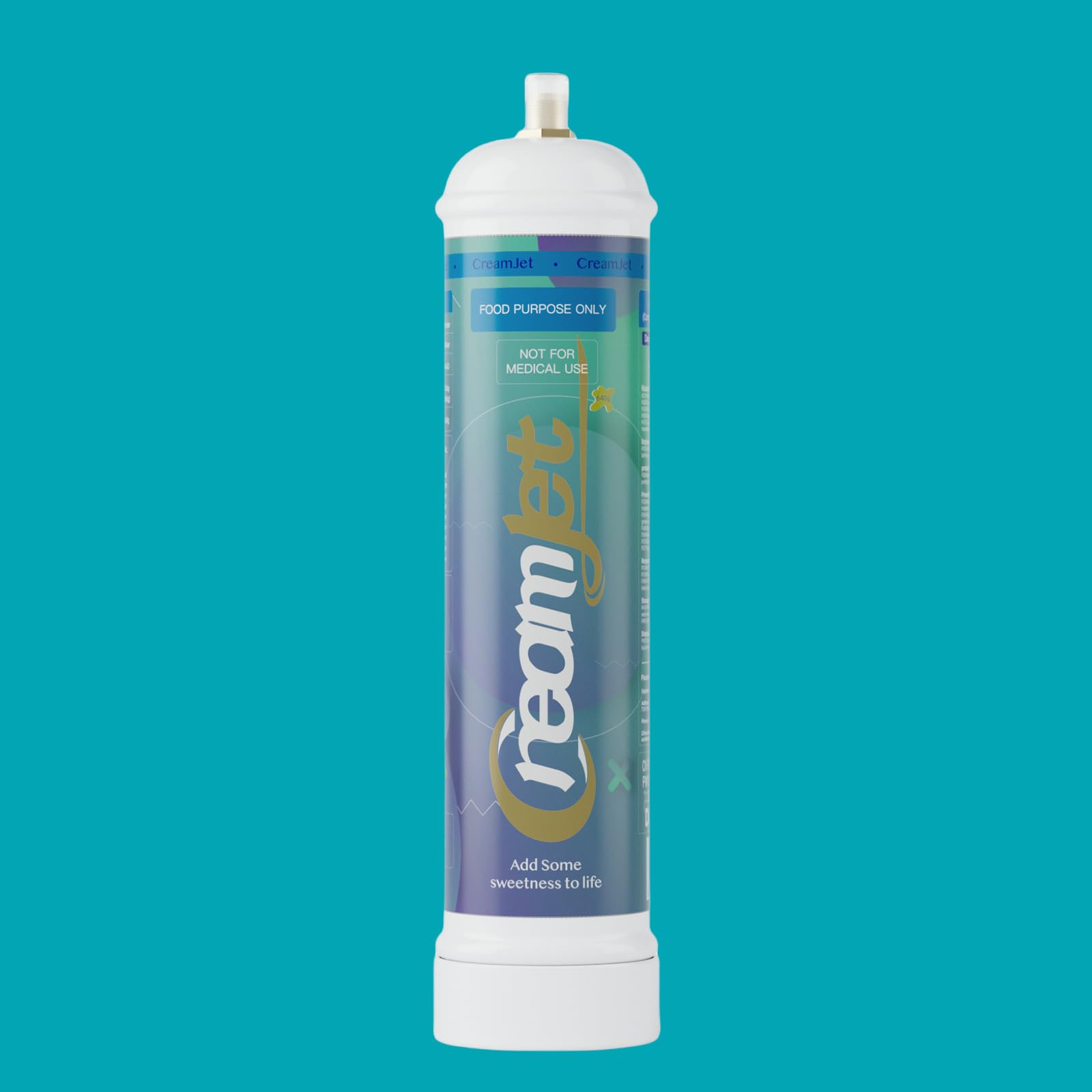 CreamJet 640g Nitrous Oxide Whipped Cream Chargers Food Grade 0.95L N2O Nitrous Tank Equivalent to 80 Cream Capsules Nos Gas Cylinder with Free Nozzle (Natural Flavor, 1 Cylinder)