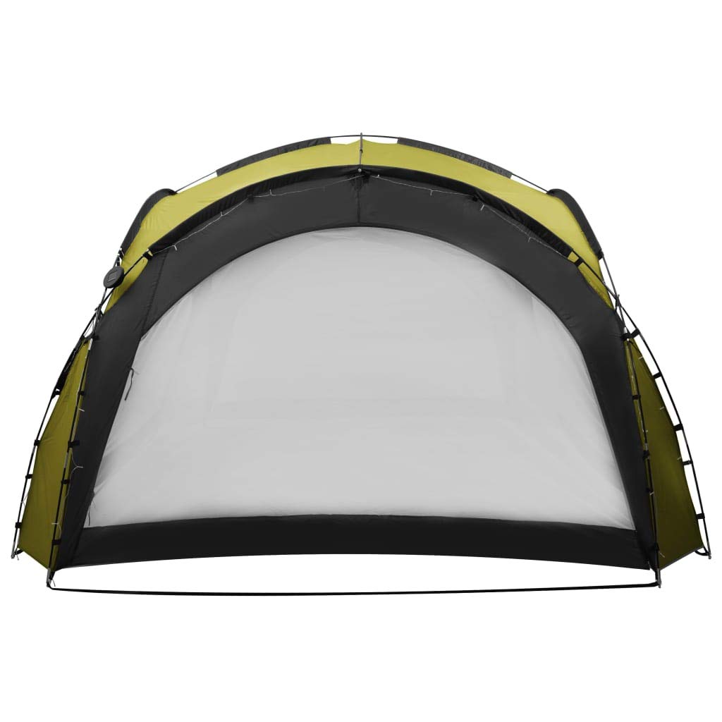 Carpa de jardín al aire libre con LED y 4 paredes, 3,6 x 3,6 x 2,3 m, color verde, pabellón para camping, boda, fiesta, mercado, playa