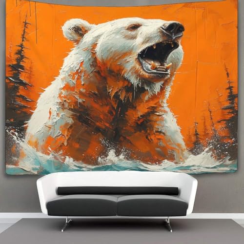 Couverture murale 3D ours marron tapisserie 150x200cm