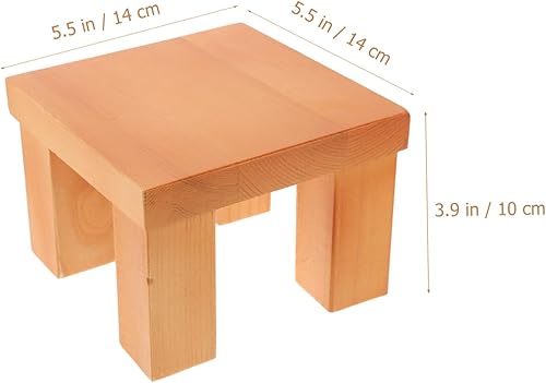 Miniatura 3 de Veemoon 1 mini banco para niños, taburete de entrenamiento para baño, taburete de madera para tocador, taburete redondo para suculentas, bonsái,