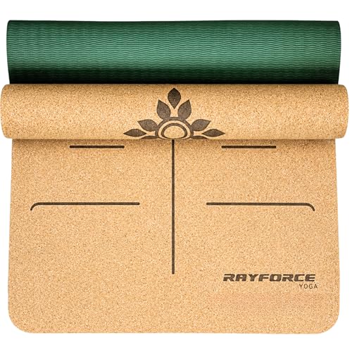 Cork Yoga Mat Ultra Lightweight 2.2 lbs Sweat Activated Non-Slip Grip for Hot Yoga & Gym Easy Carry to Studio 6MM Thick Strap Included