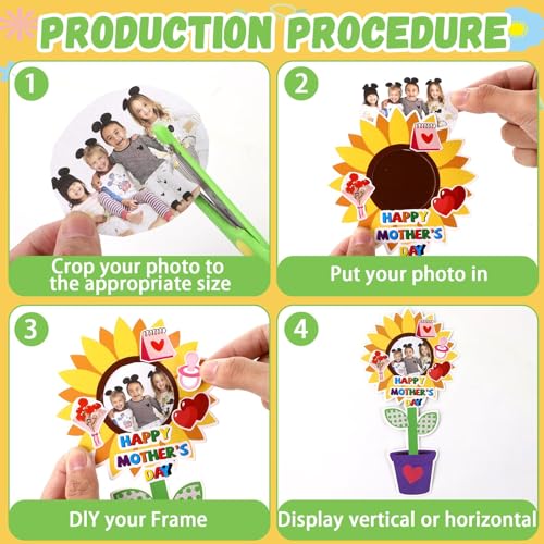 Qyeahkj-32-Pack-Mothers-Day-Picture-Frame-Craft-Kits-for-Kids-DIY-Flower-Photo-Crafts-with-Stickers-Spring-Plant-Picture-Paper-Arts-Crafts-Gifts-Bulk-for-Mom-Home-Class-Kindergarten-Party-Decor Qyeahkj 32 Pack Mothers Day Picture Frame Craft Kits for Kids DIY Flower Photo Crafts with Stickers Spring Plant Picture Paper Arts Crafts Gifts Bulk for Mom Home Class Kindergarten Party Decor