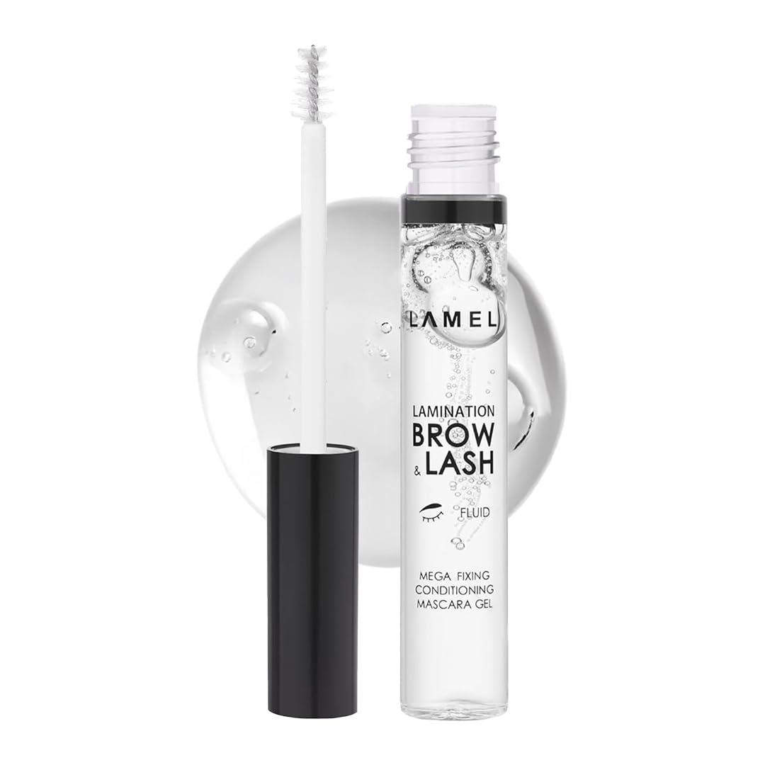 Lamination Brow & Lash Gel | Clear Brow Gel for Eyebrows & Eyelashes | Brow Setter & Lash Mascara with Lamination Effect | Transparent Eyebrow Gel | Smudge-Proof, Long-Lasting Hold | 6ml