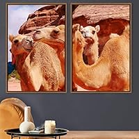 2 Piece Framed Canvas Wall Art Alpacas Canvas Prints Home Artwork Decoration for Living Room,Bedroom - 16